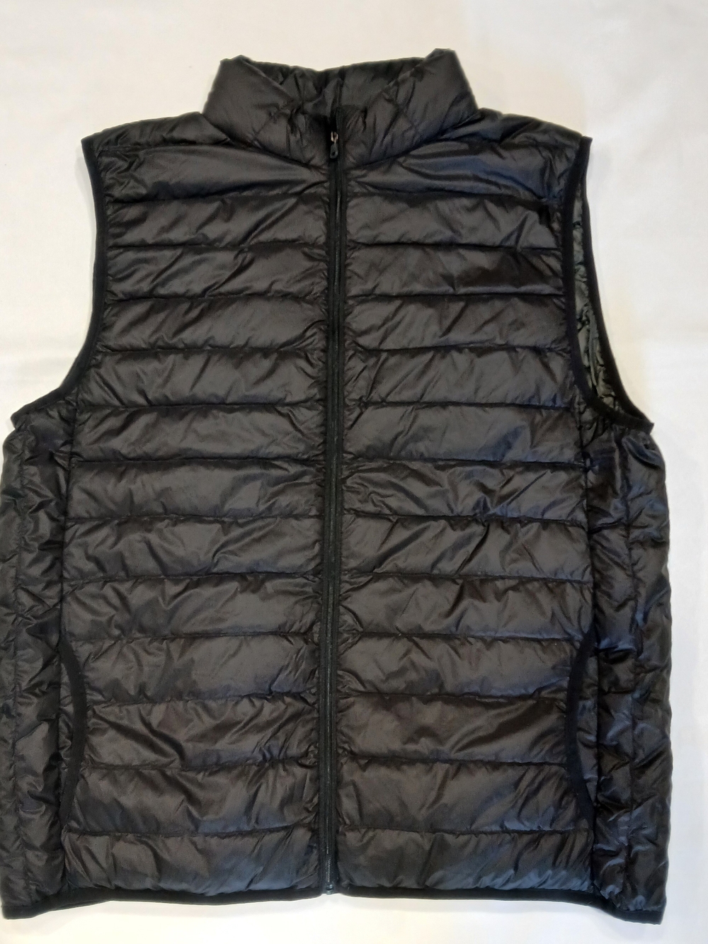 Saddlebred Down Feather Puffer Vest Men Large Black Lightweight Outdoors W/ Bag